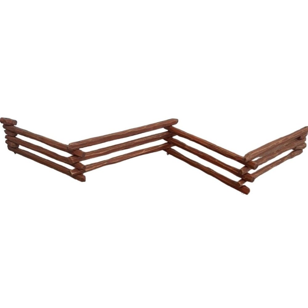 Red Rustic Wooden Fence for Christmas Village